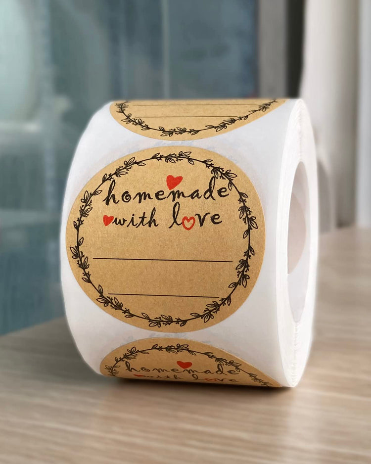 2" Homemade With Love Stickers
