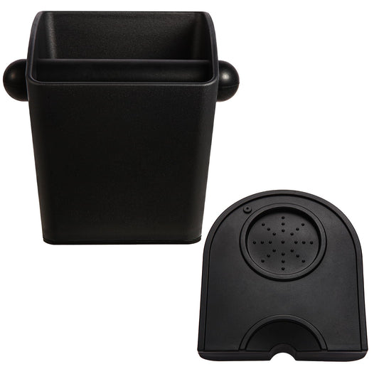 Knock Box Square High Sidewall Design Espresso Knock Box Tamping Mat Espresso Machine Accessories Set of 2 with Removable Knock Bar and Anti (2 Count)