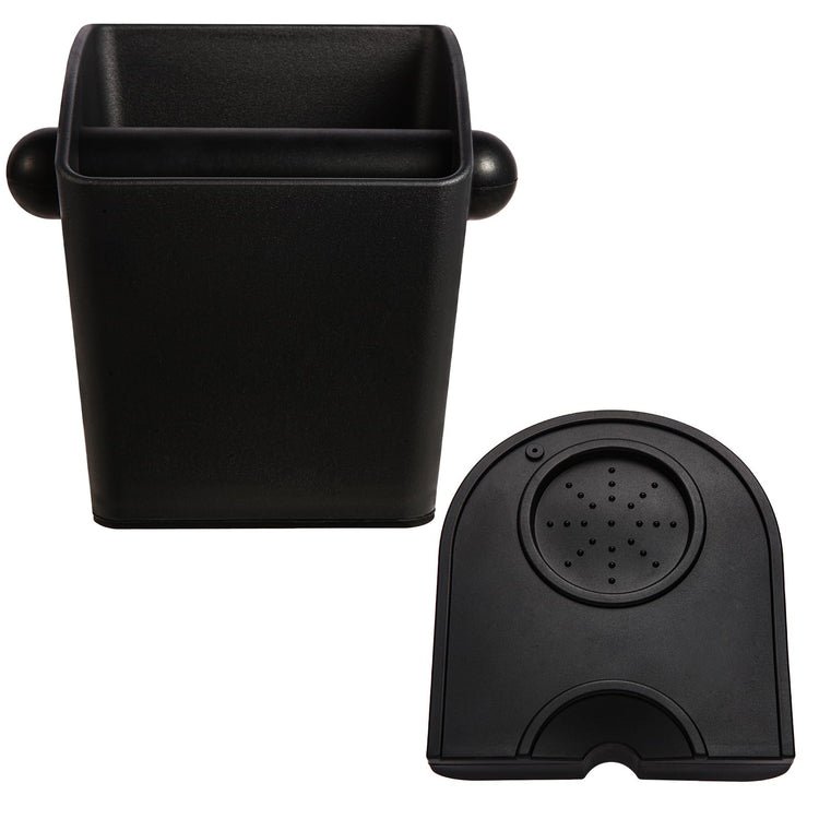 Knock Box Square High Sidewall Design Espresso Knock Box Tamping Mat Espresso Machine Accessories Set of 2 with Removable Knock Bar and Anti (2 Count)