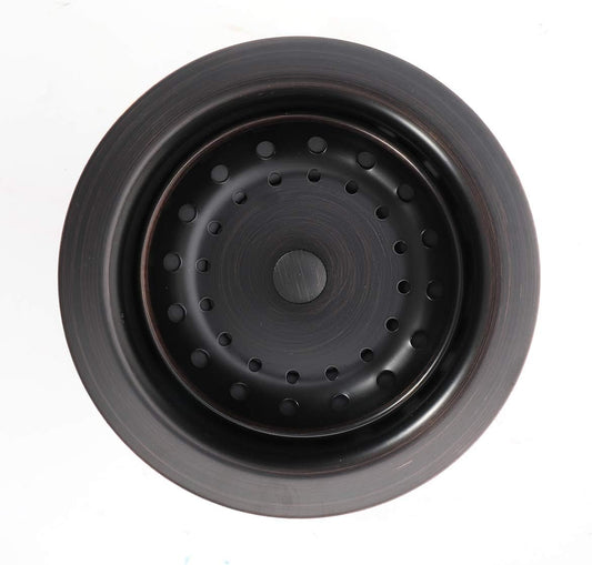KONE 3-1/2 Inch Kitchen Sink Drain ORB Assembly with Strainer Basket/Stopper, All Stainless Steel Durable and Rustproof Oil Rubbed Bronze