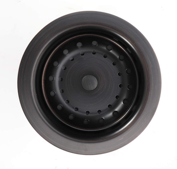 KONE 3-1/2 Inch Kitchen Sink Drain ORB Assembly with Strainer Basket/Stopper, All Stainless Steel Durable and Rustproof Oil Rubbed Bronze