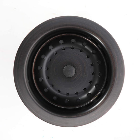 3-1/2 Inch Kitchen Sink Drain ORB Assembly with Strainer Basket/Stopper, All Stainless Steel Durable and Rustproof Oil Rubbed Bronze