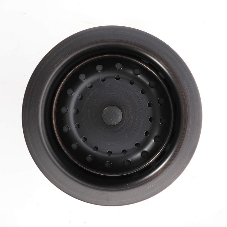 3-1/2 Inch Kitchen Sink Drain ORB Assembly with Strainer Basket/Stopper, All Stainless Steel Durable and Rustproof Oil Rubbed Bronze