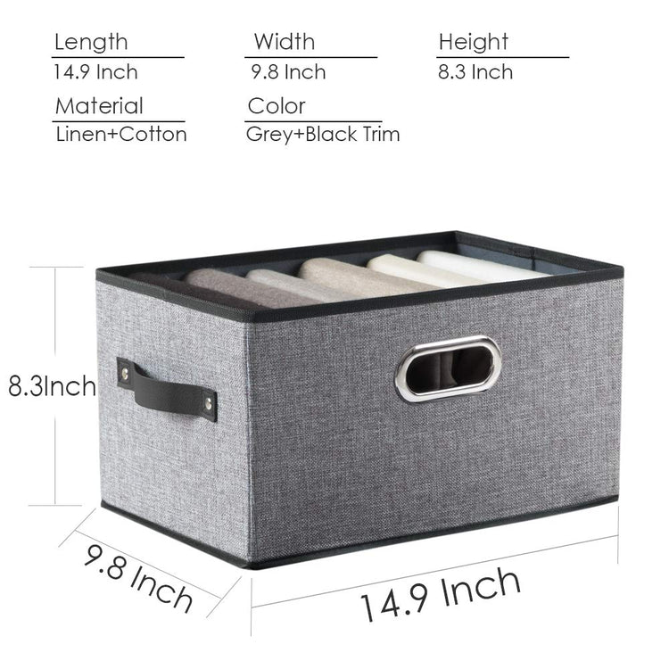 Large Collapsible Storage Baskets for Closet [5 (6 Count)