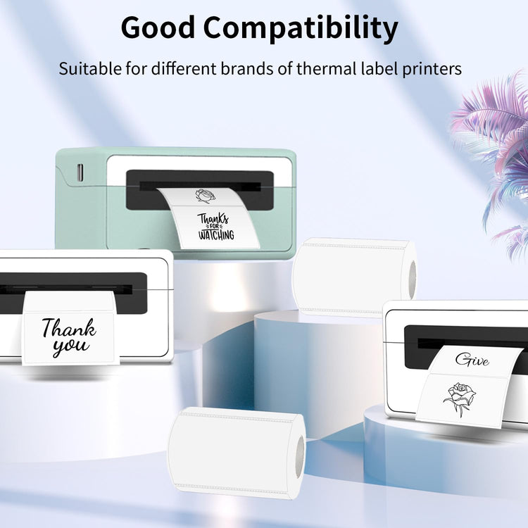 3x2 Inch Transparent Thermal Labels Stickers