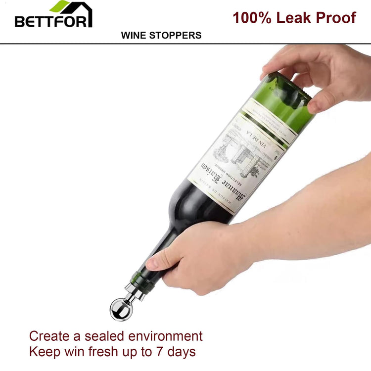 Wine Stoppers for Wine Bottles 3Pcs Vacuum Wine Bottle Stopper with Silicone Reusable Wine Corks (3 Count)