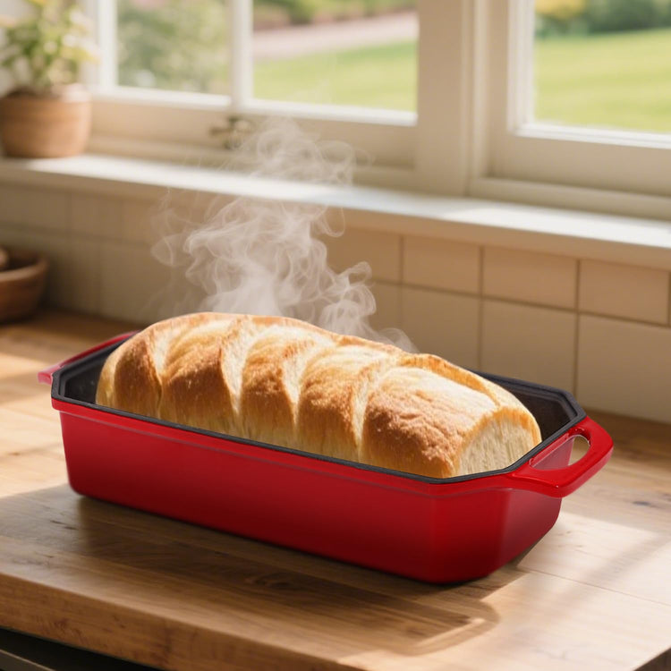 Bread Pan Cast Iron Loaf Pan with Lid Bread Loaf Pan 13x5 Inch Enameled Cast Iron Sourdough Bread Pan