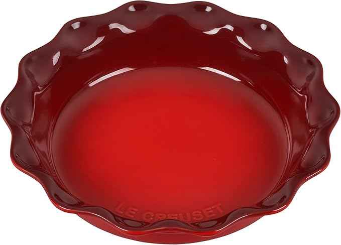 Le Creuset Stoneware 9" Heritage Pie Dish, Cerise