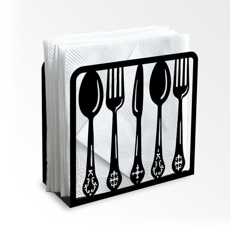 Tableware Decorative Black Metal Napkin Holder for Table