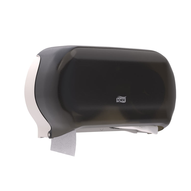 Twin Jumbo Toilet Paper Roll Dispenser Smoke T22