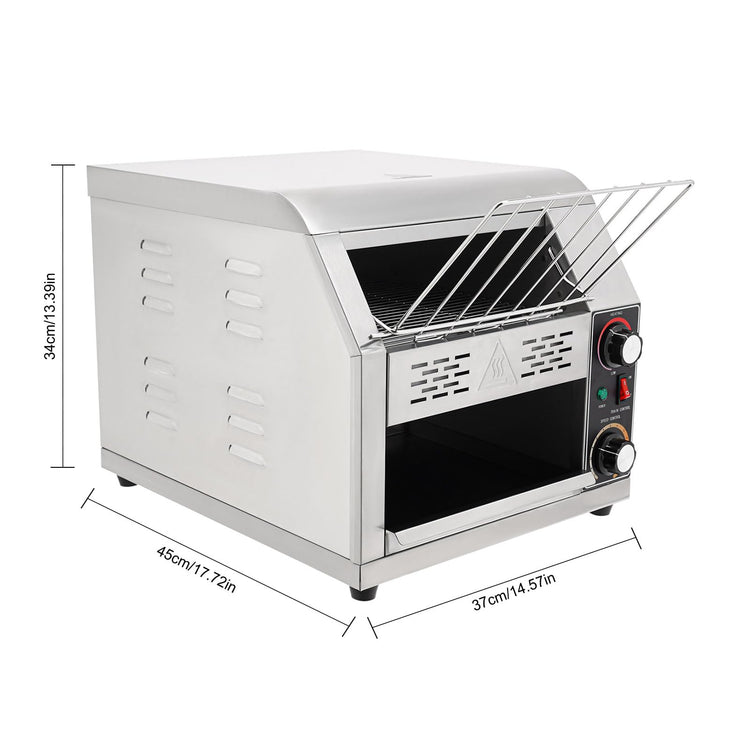 300 Slices H Commercial Electric Conveyor Toaster Stainless Steel Bread Toaster For Bagel Burgers Bun Baked Food