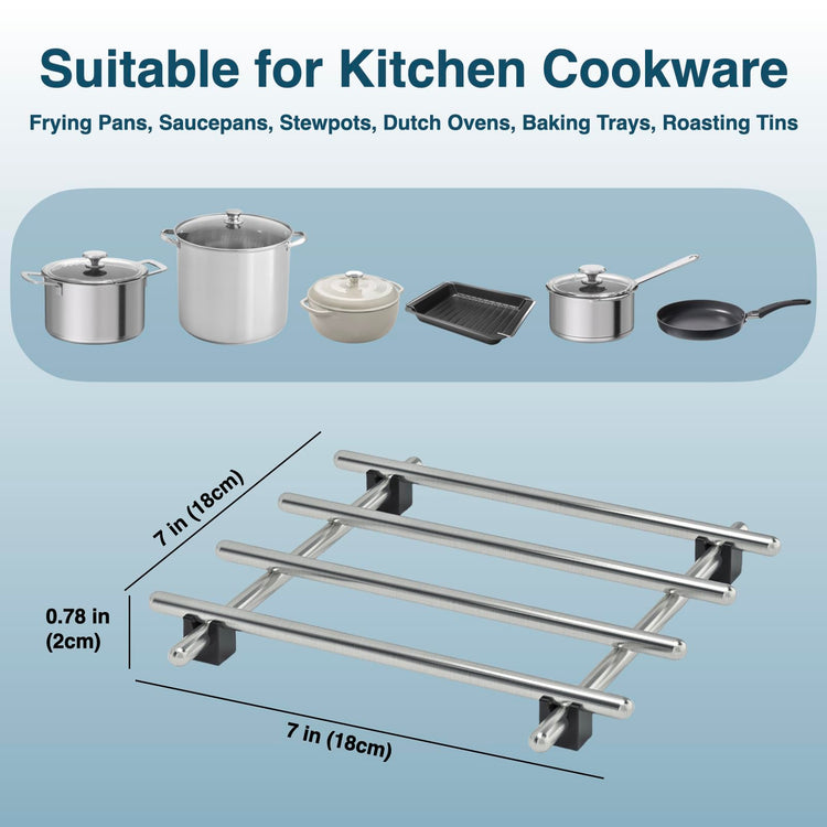 4Pcs Stainless Steel Trivet for Hot Dishes (4 Count)
