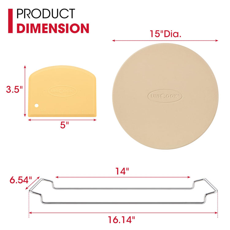 15 Inch Round Pizza Stone for Oven and Grill