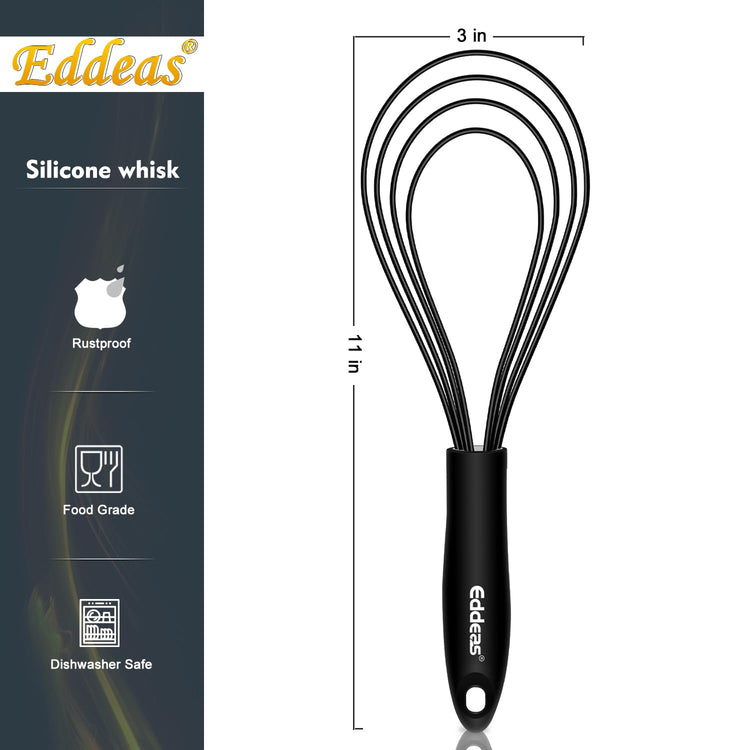 Flat Whisk EDDEAS Silicone Gravy Whisk for Cooking