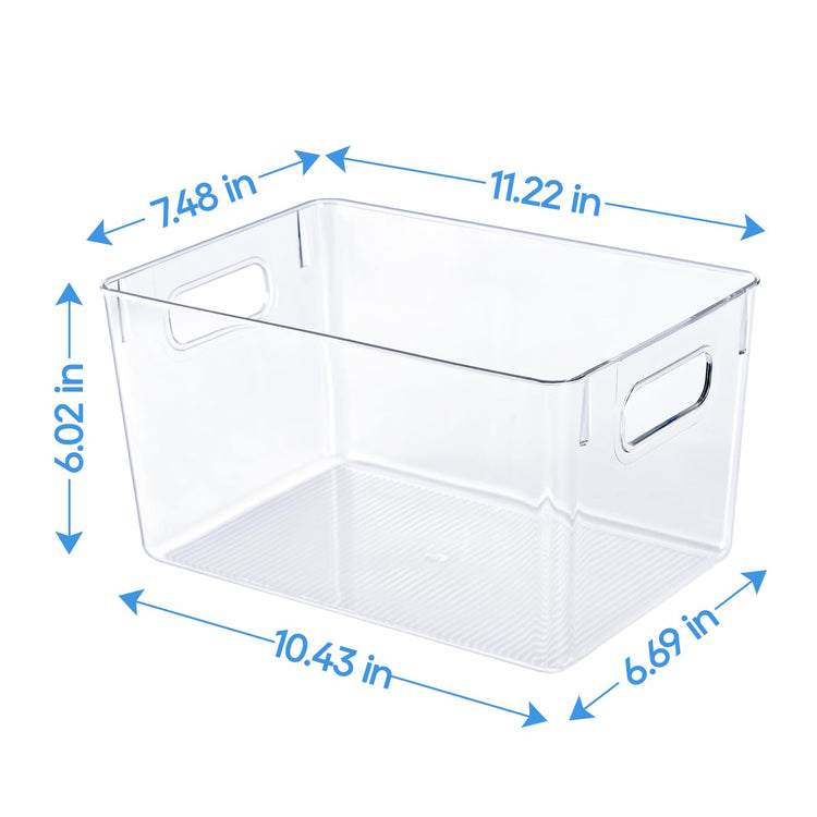 Clear Plastic Storage Bins (4 Count)