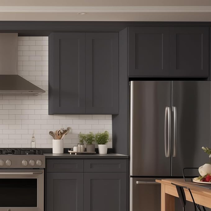 Wall-Mounted Cabinet – Solid Wood Shaker Style Medicine Cabinet with Adjustable Shelves & Soft-Close Doors for Bathroom, Kitchen, and Office Storage (Pebble Gray, 30" W x 12" D x 30" H)