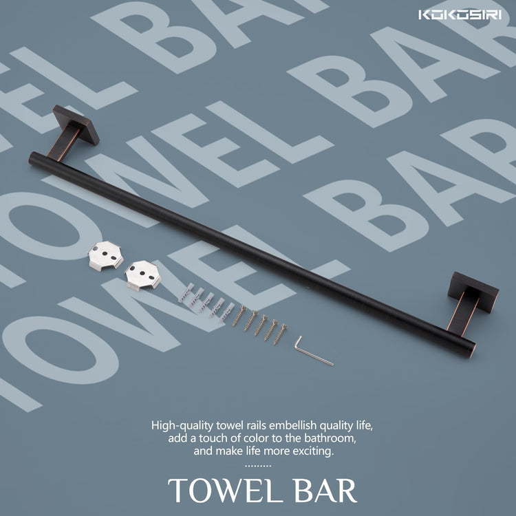 Bathroom Towel Bar Bath Towel Holders for Toilet Kitchen Cabinet Wall Mount 24 Inch Oil Rubbed Bronze Stainless Steel B4005ORB