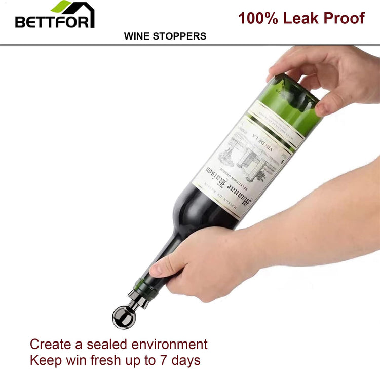 Wine Stoppers for Wine Bottles 3Pcs Vacuum Wine Bottle Stopper with Silicone Reusable Wine Corks (3 Count)