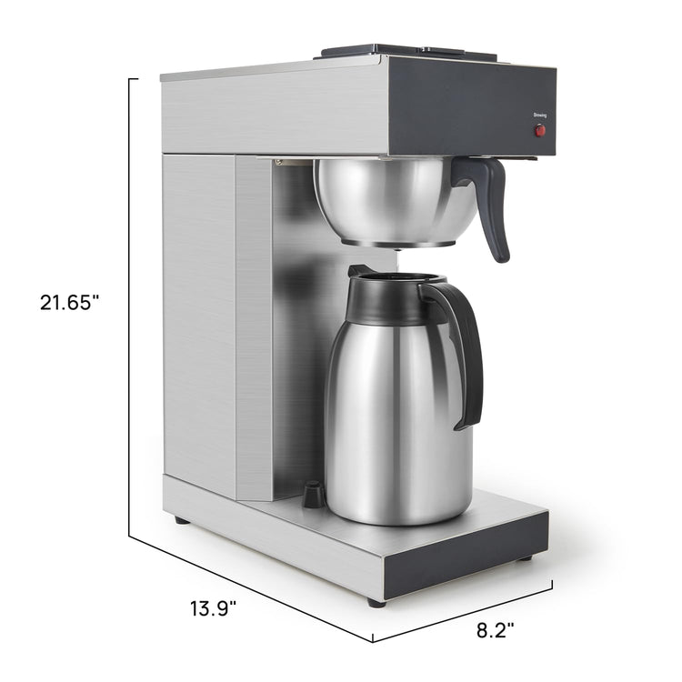 12 Cup Commercial Coffee Maker with 74oz Thermal Carafe