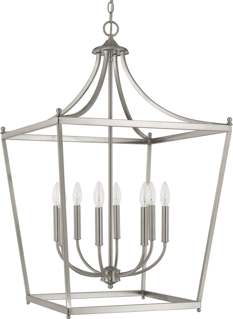 9553BN Stanton Geometric Metal Open Frame Lantern Foyer Pendant