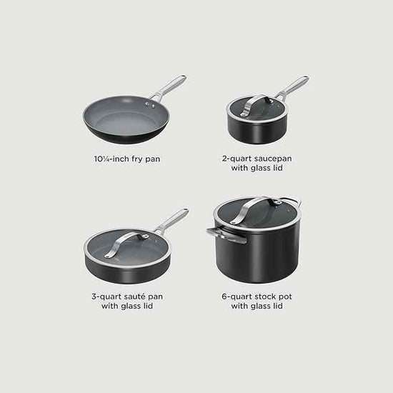 Ninja Ceramic Pro 7-Piece Cookware Set, Non-Stick Pots & Pans Set with Glass Lids, Nontoxic, PTFE Free, Ceramic Coated, Oven Safe, All Stovetops & Induction Compatible, Black, CW39007BK