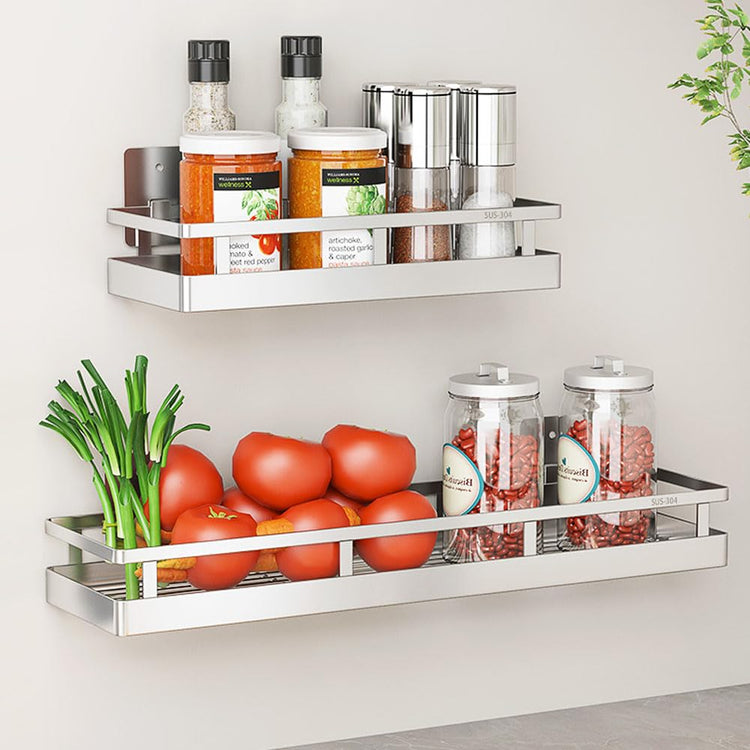SUS304 Stainless steel Wall Mount Spice Rack Storage Basket