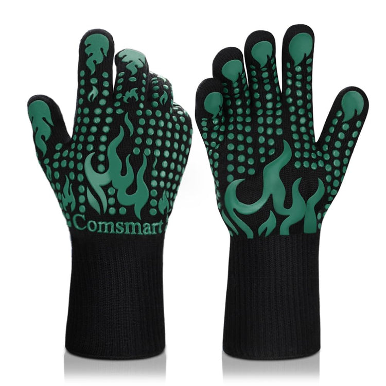 BBQ Gloves 1472°F Heat Resistant Grilling Gloves Silicone Non (2 Count)