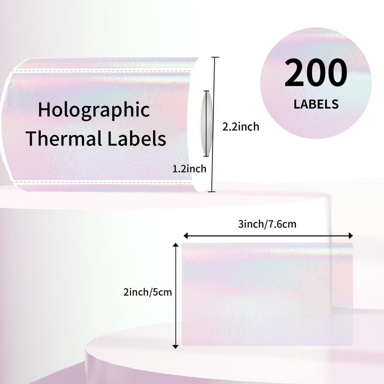3x2 Inch Transparent Thermal Labels Stickers