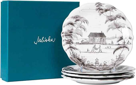 Juliska Country Estate Party Plate Assorted Set/4 - Flint Grey