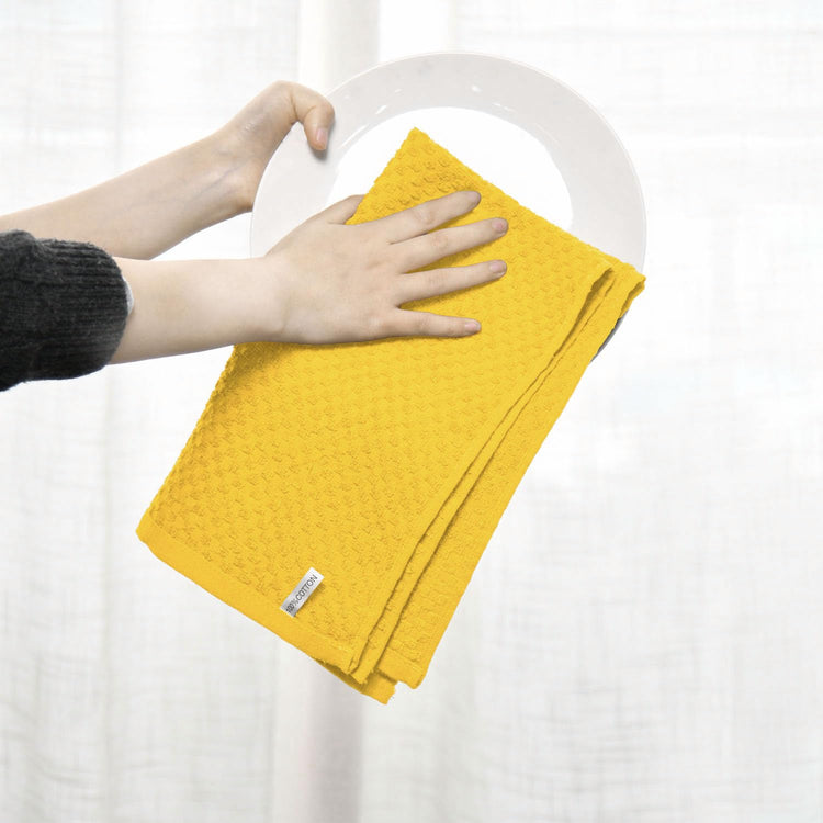 Ring Spun Cotton Yellow Kitchen Dish Towels (6 Count)