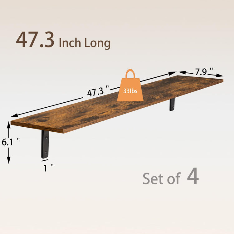 Long Wall Shelves (4 Count)