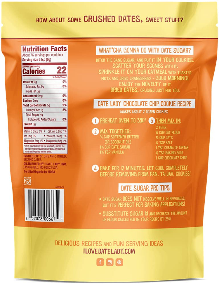 Date Sugar Organic Sugar Substitute for Baking (32 Ounce)