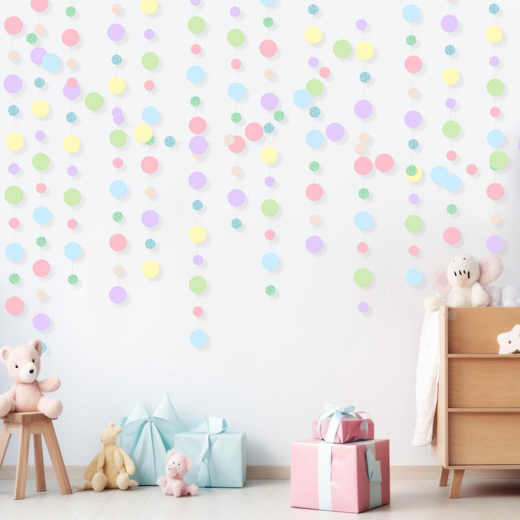 5 Pieces Circle Garland Party Paper Dot Banners (5 Count)