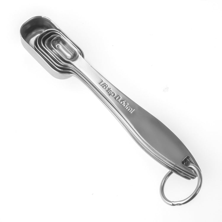 6-Piece 18/8 Stainless Steel Measuring Spoons Set, Silver