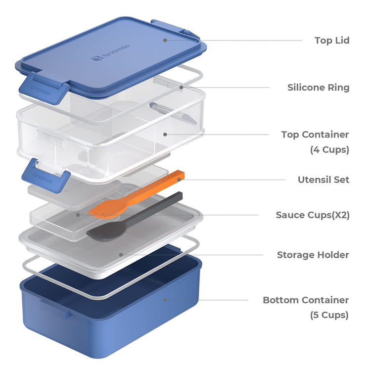 Stackable 2 Tier Adult Bento Box