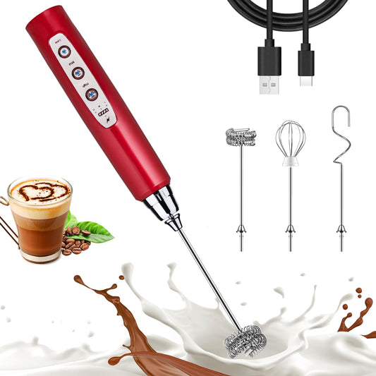 Red Milk Frother Wand for Coffee