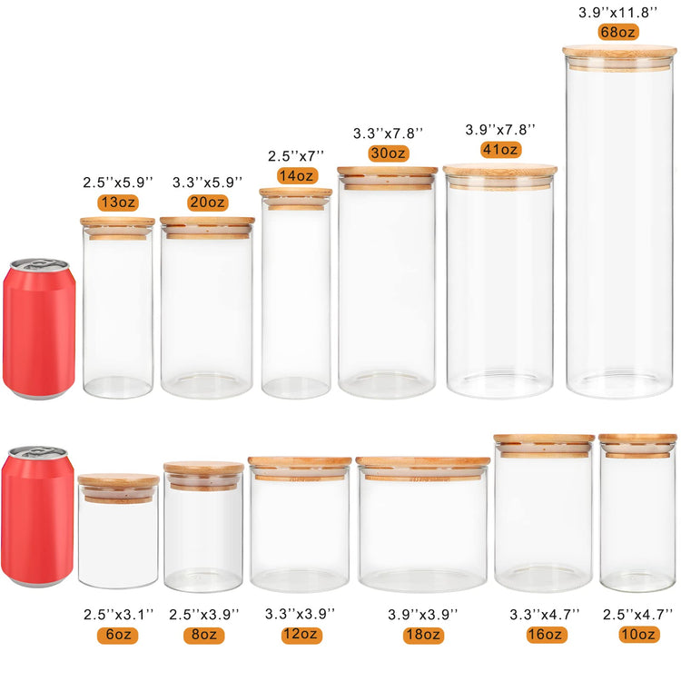8 Pack 30 oz Glass Jars with Airtight Bamboo Lids for Kitchen (8 Count)