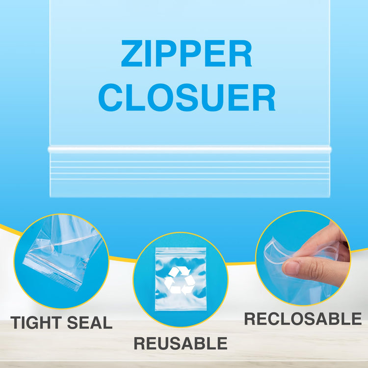 240Pcs 3x3 Clear Plastic Zip Bags (240 Count)