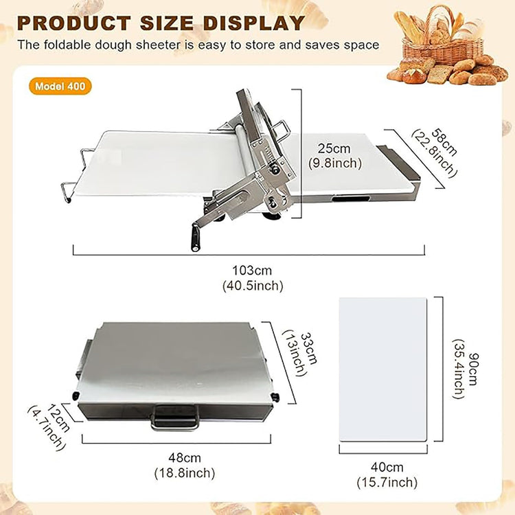 Manual Croissant and Puff Pastry Sheeter Professional Puff Pastry Machine for Bakery and Pastry