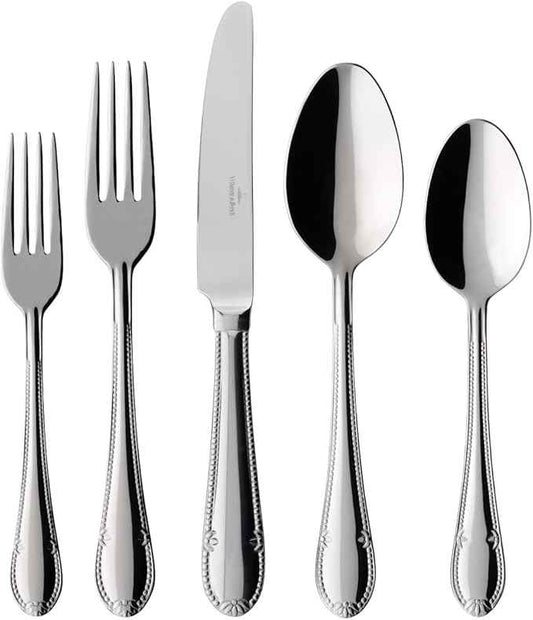 Villeroy & Boch – Mademoiselle Cutlery Set 30 Pieces for 6 People, Dishwasher Safe, Rustproof, Knife, Fork, Spoon, Luxury Cutlery Set, Dinner, 18/10 Stainless Steel