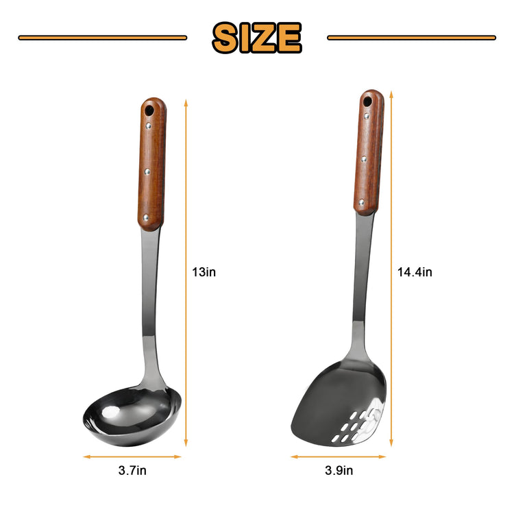 Stainless Steel Wok Spatula and Ladle Tool (2 Count)