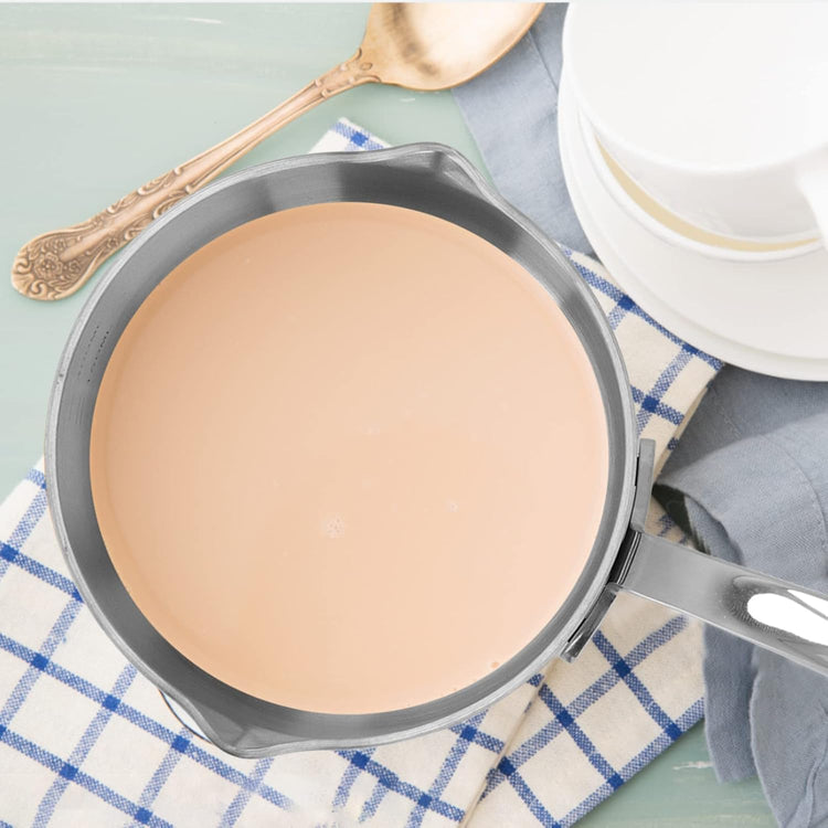 Butter Warmer, 300ml Mini Milk Warmer Pot Stainless Steel Coffee Pots Saucepan Butter Melting Pot with Dual Pour Spout for Coffee Tea Soup Warming