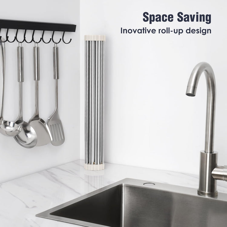 Roll Up Dish Drying Rack Over Sink