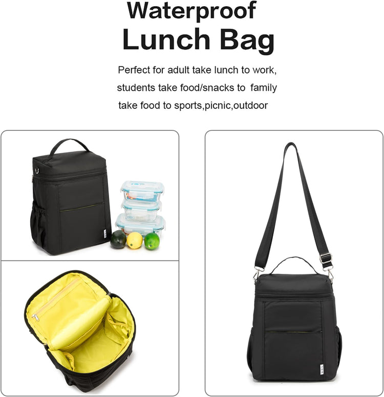 NOL Insulated Lunch Bags for Women Cooler Bag Lightweight Nylon Waterproof Lunch Box for Work