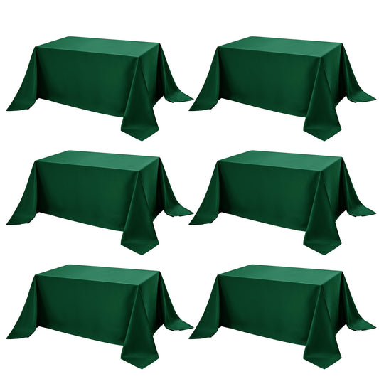 6 Pack Hunter Green Tablecloths for Rectangle Tables (6 Count)