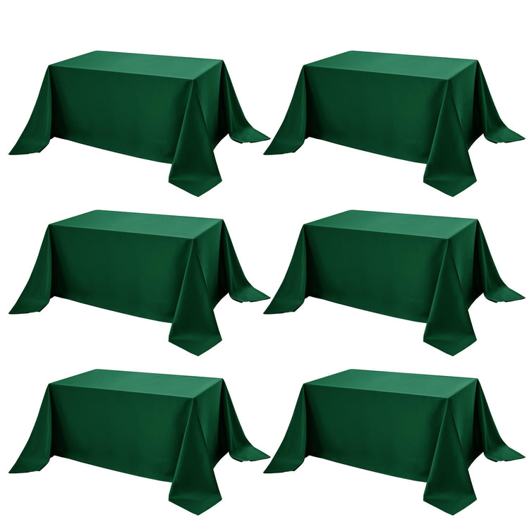 6 Pack Hunter Green Tablecloths for Rectangle Tables (6 Count)