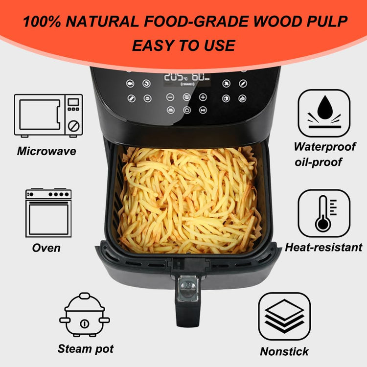 200PCS 9 Inch Disposable Air Fryer Liners for 5 to 8Qt Airfryer