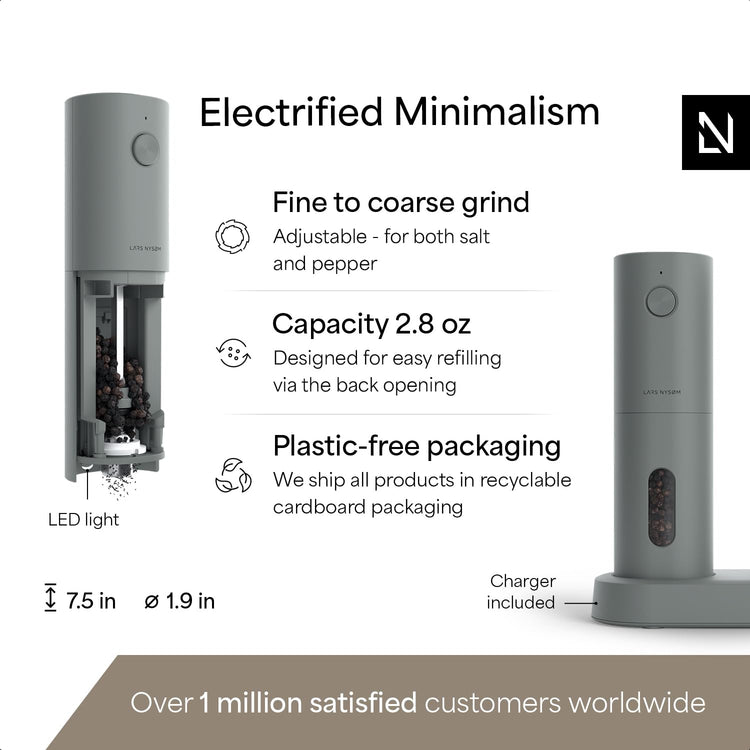 Electric Salt and Pepper Grinder Set