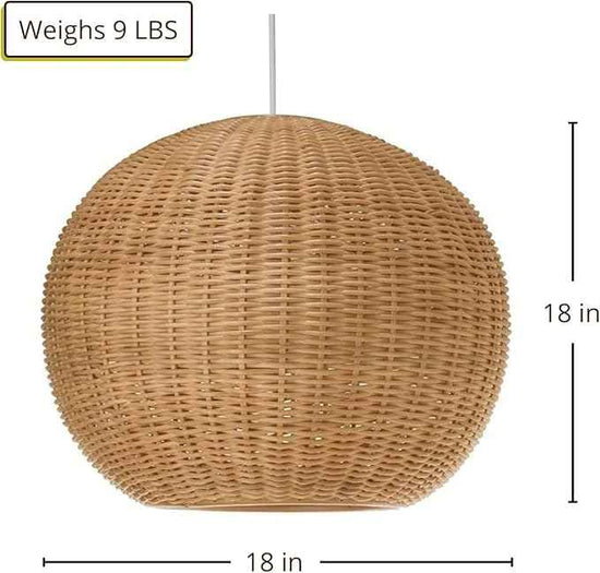 Kouboo 1050030 Wicker Ball Pendant Light, 18" x 18" x 18", Natural