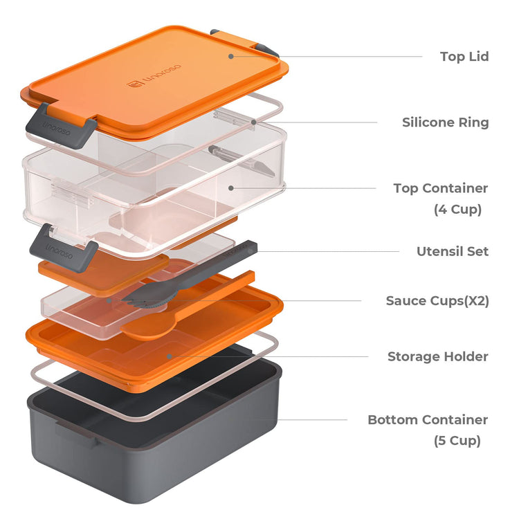 Stackable 2 Tier Adult Bento Box